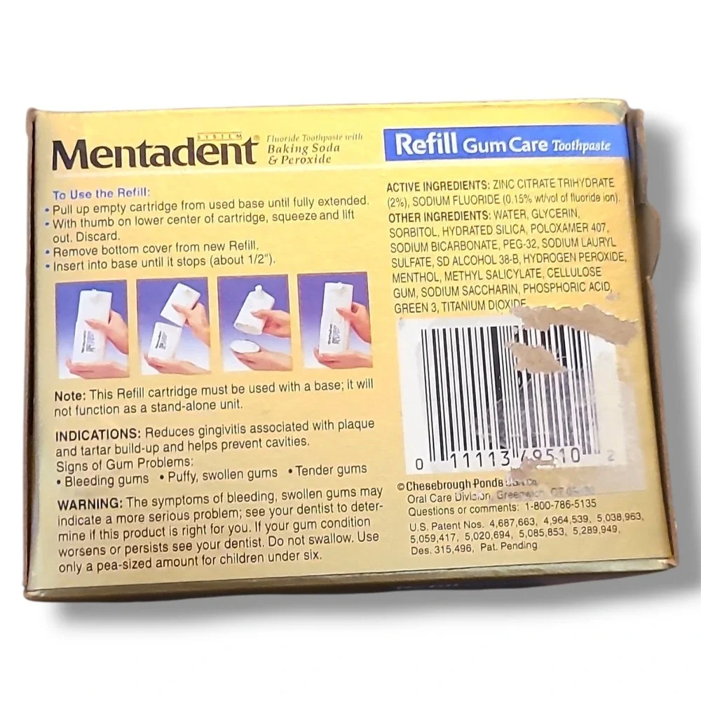 Mentadent Toothpaste GUM CARE 3.5 oz New Sealed Discontinued‎ VINTAGE